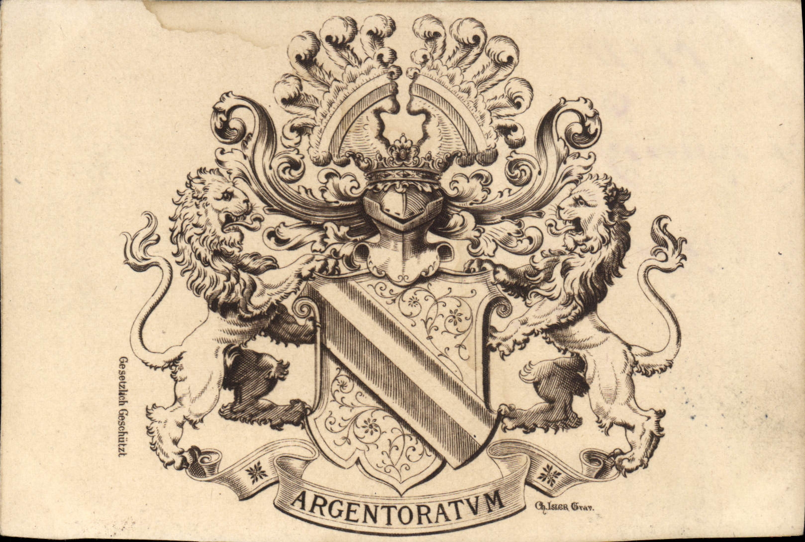 VINTAGE POSTCARD Argentoratum Lion
