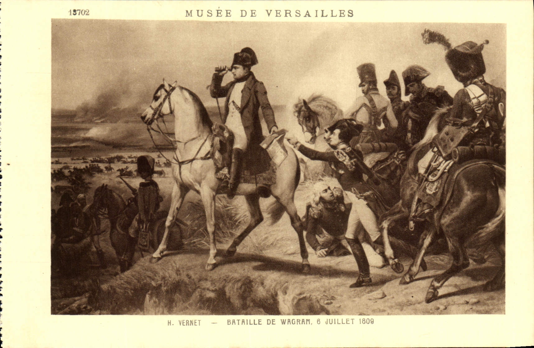 VINTAGE POSTCARD Musee Of Versailles Vernet Battles of Wagram Napoleon 1st