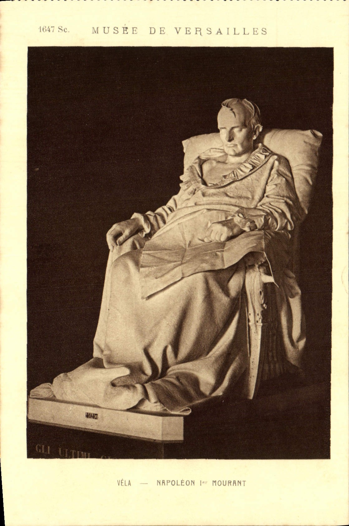 VINTAGE POSTCARD Musee Of Versailles Napoleon 1st dying Calved