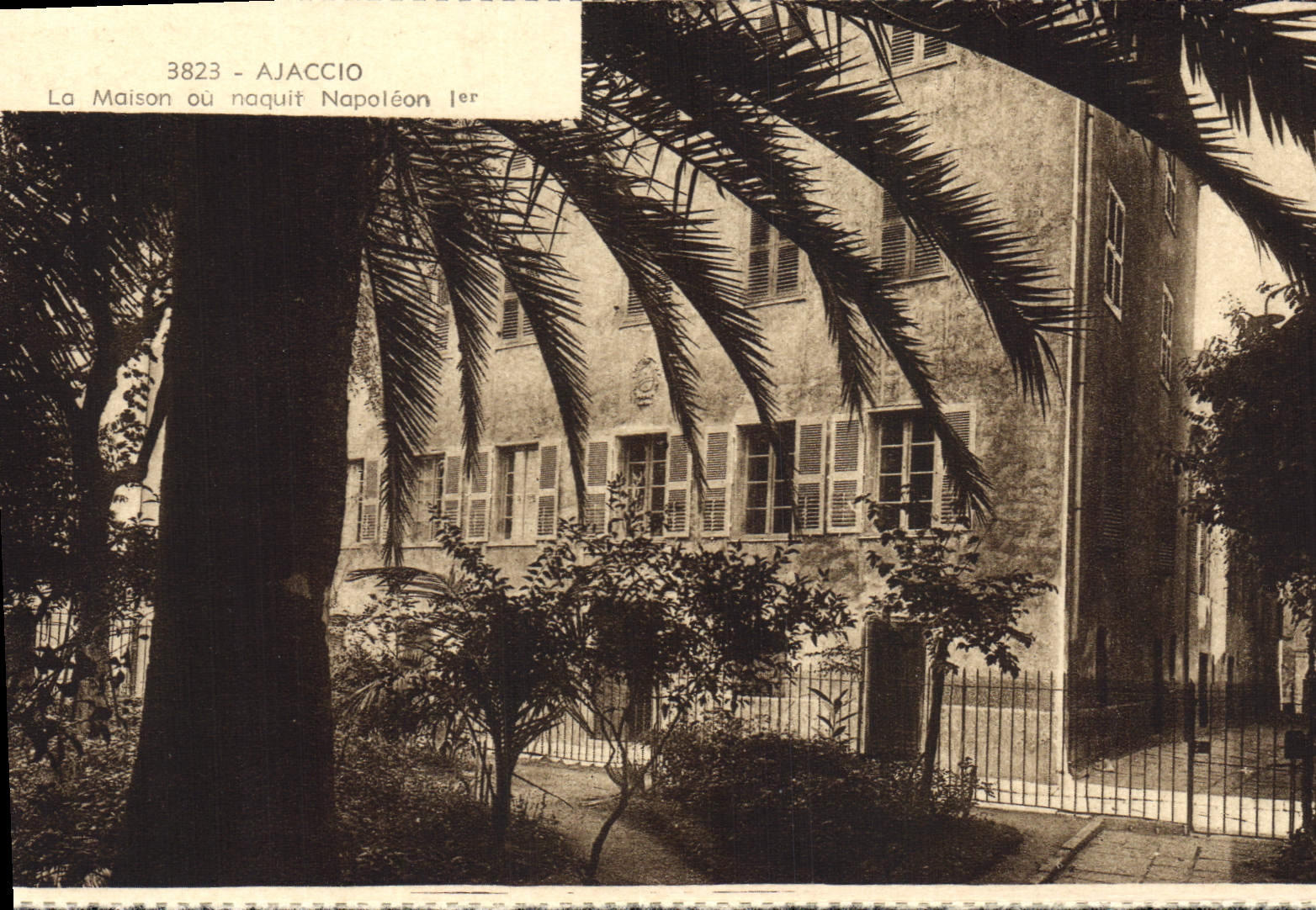 La POSTAL Ajacio de la VENDIMIA la casa o era Napoleon nato 1r