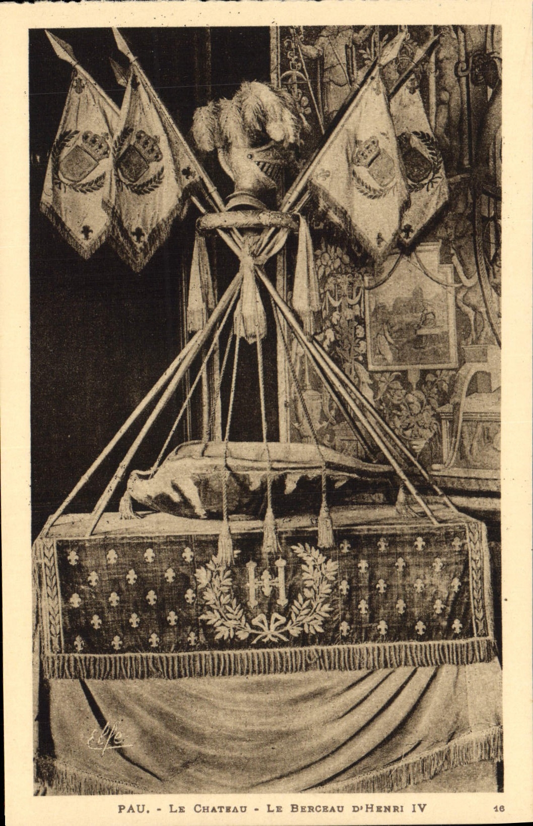 POSTAL Pau de la VENDIMIA el castillo la horquilla de Enrique IV