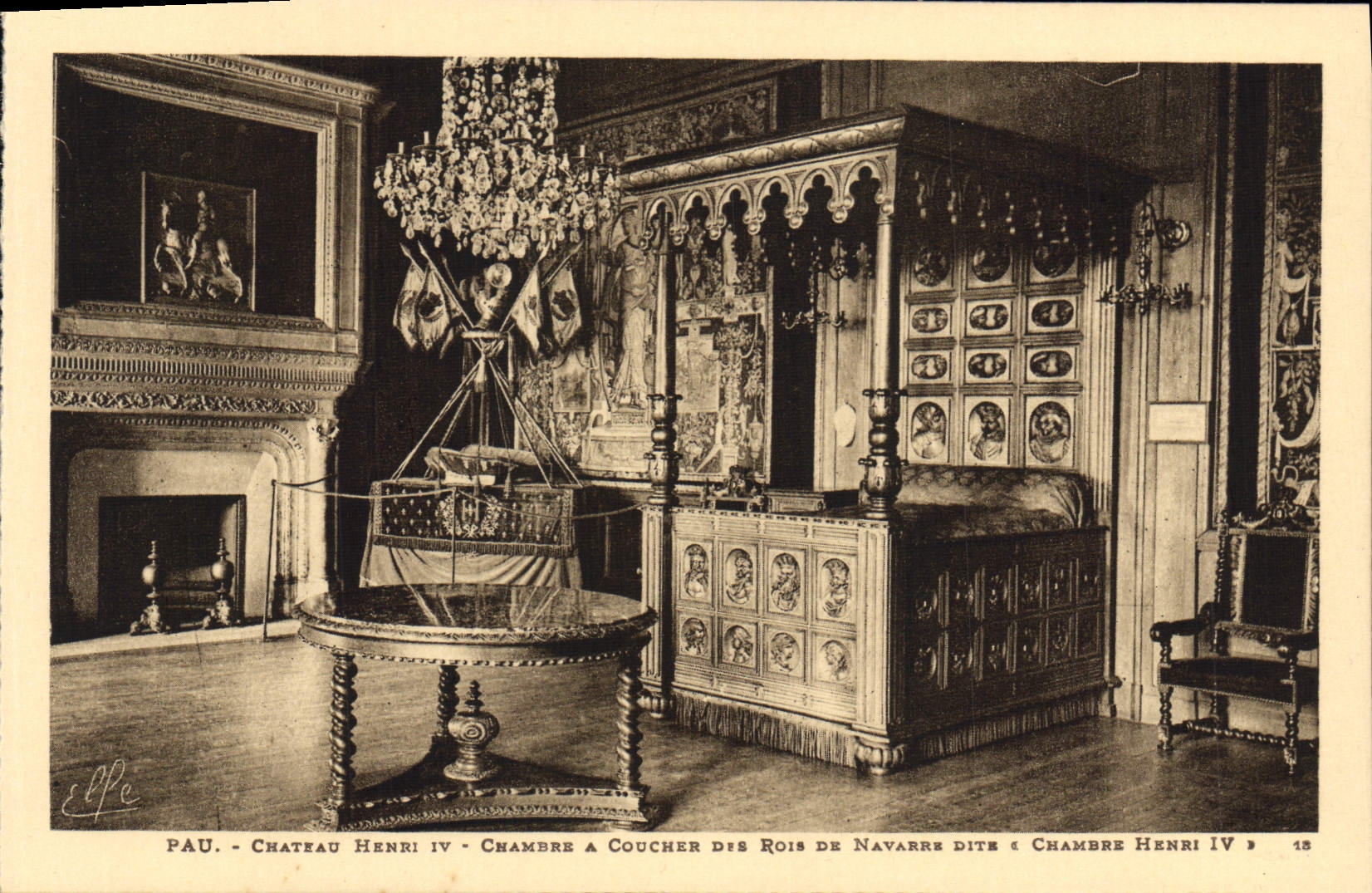 El sitio de Enrique IV del castillo de Pau de la POSTAL de la VENDIMIA tiene que colocar a los reyes de Navarra