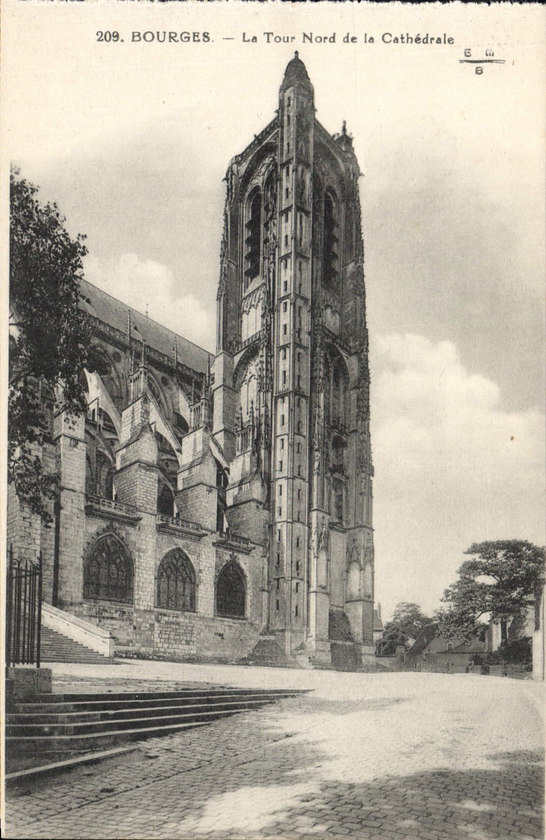 VINTAGE POSTCARD Bourges the Northern Tower Of the Cathedral