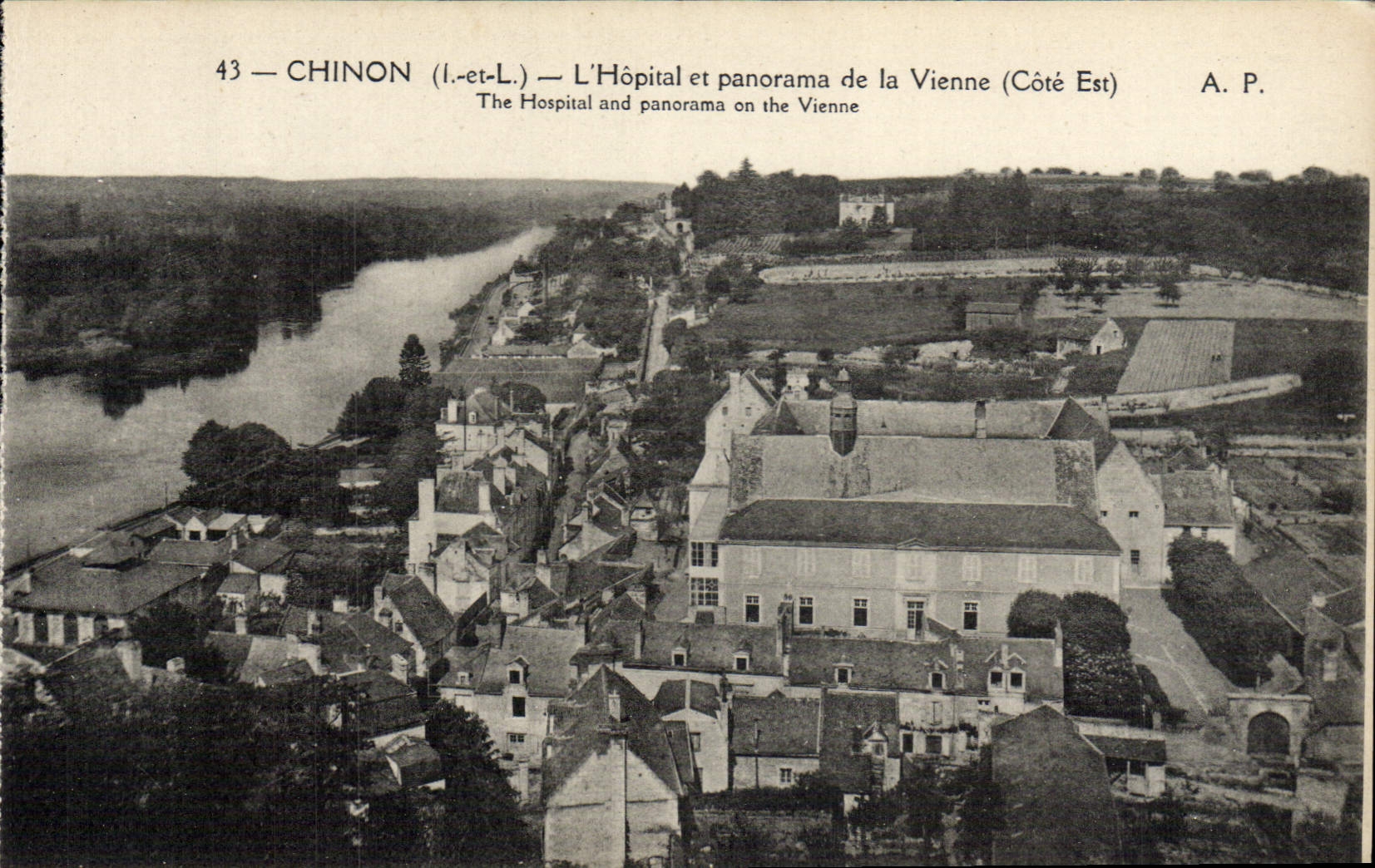 VINTAGE POSTCARD Chinon the Hospital And Panorama Of Vienna