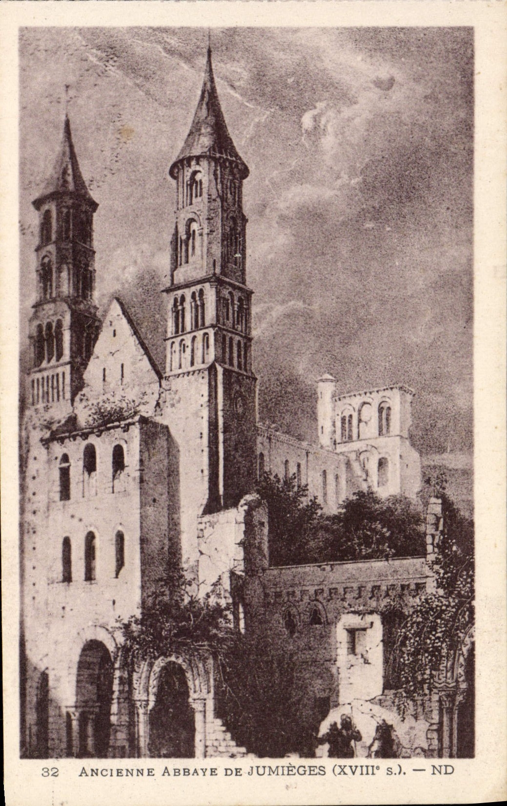 VINTAGE POSTCARD Old Abbey De Jumieges