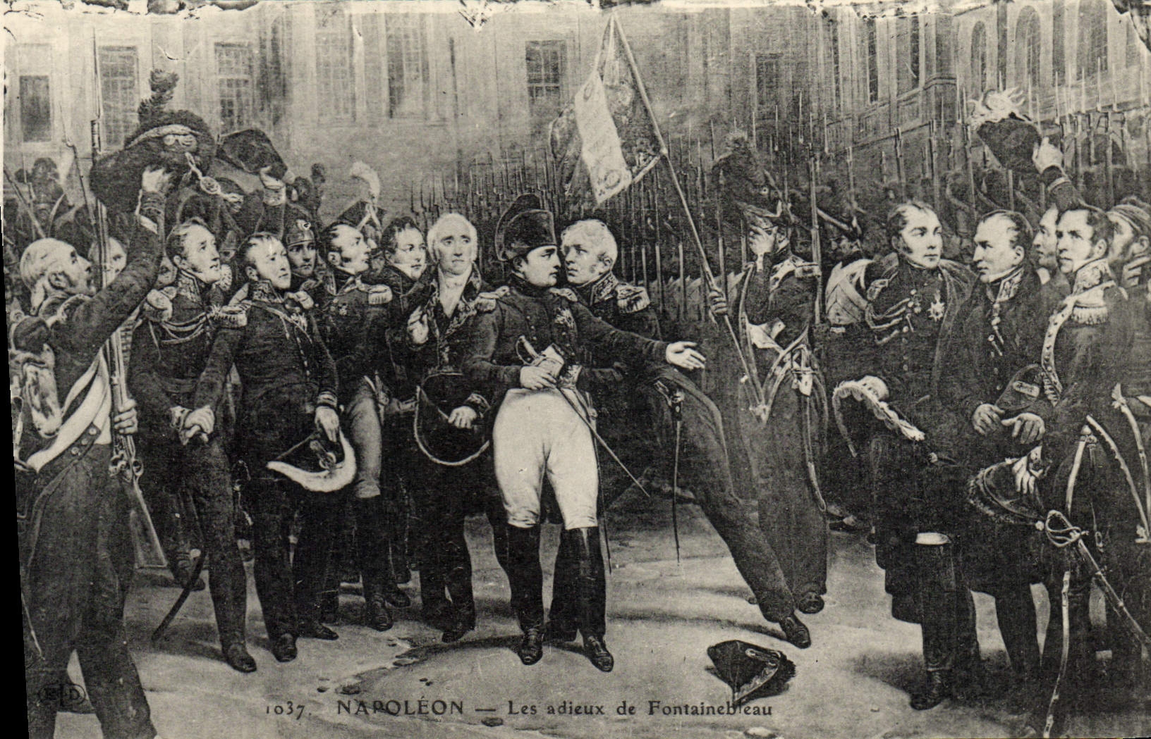 VINTAGE POSTCARD Napoleon the Good-byes De Fontainbleau