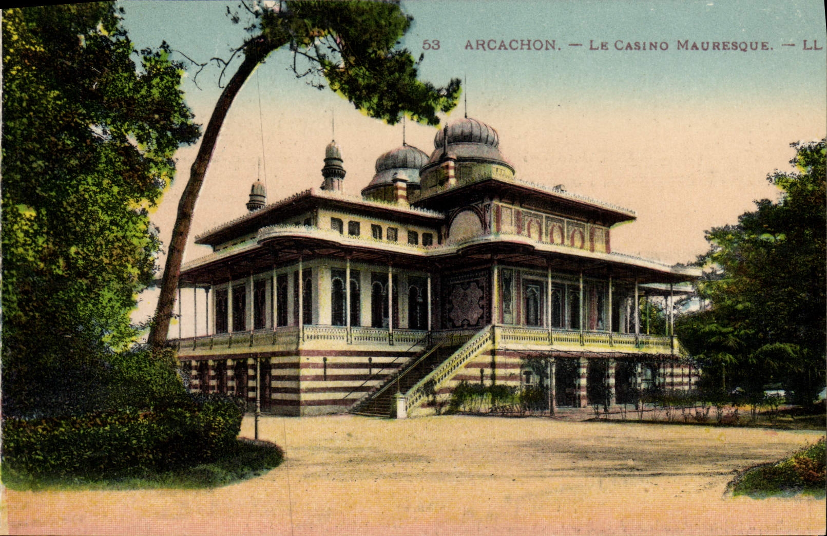 VINTAGE POSTCARD Arcachon the Moorish Casino