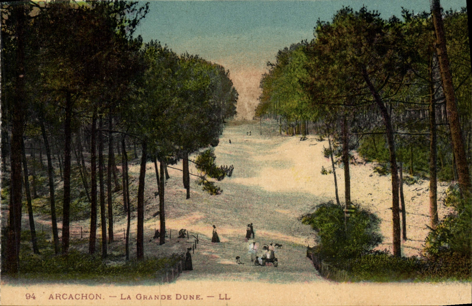 VINTAGE POSTCARD Arcachon the Large Dune