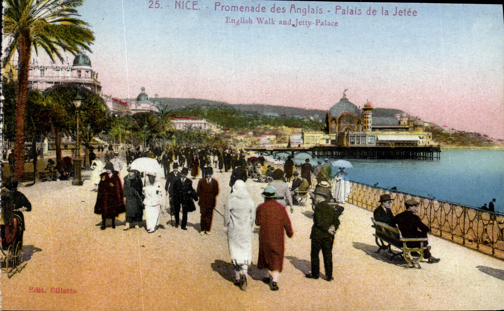 VINTAGE POSTCARD Nice Walk Of the English Palate of the pier