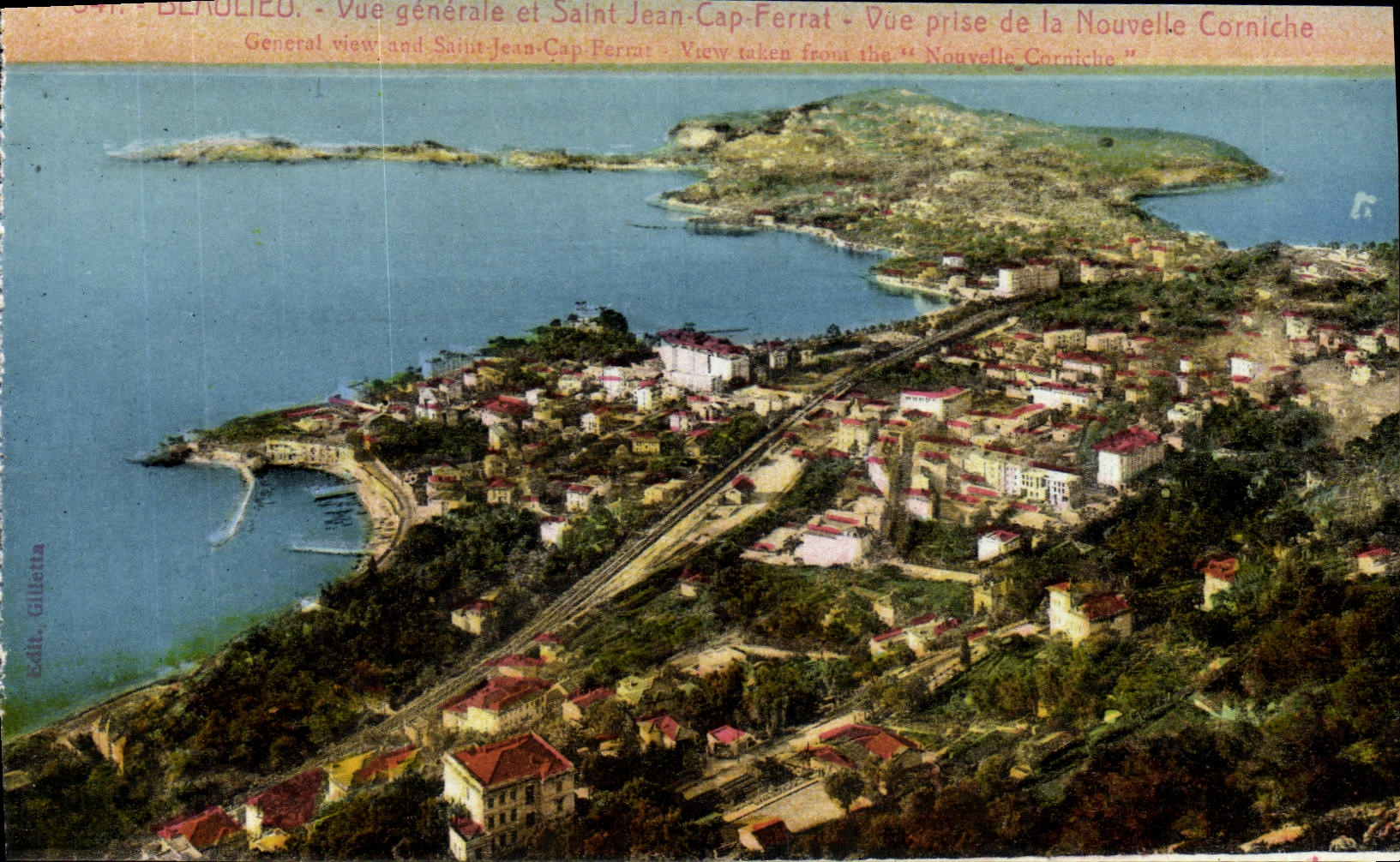 CPA Beaulieu Vue Generale et Saint Cap Ferrat Vue prise de la Nouvelle Corniche
