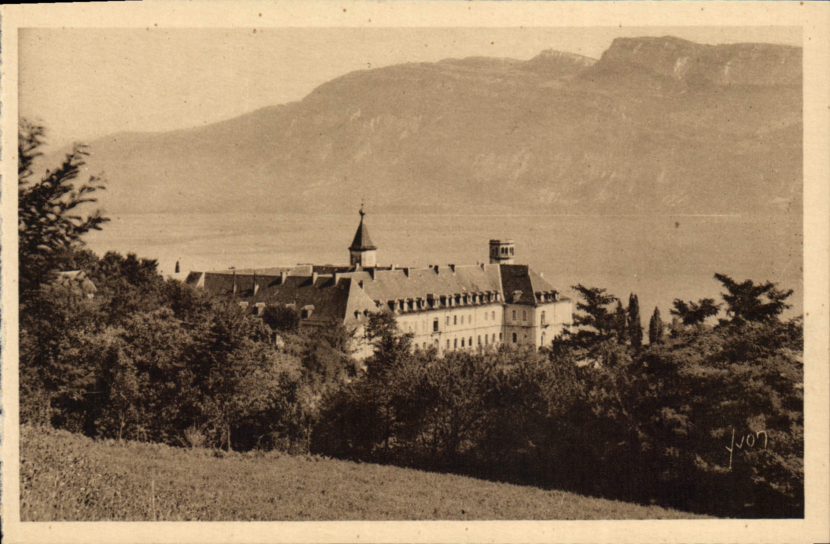VINTAGE POSTCARD Aix Les Bains the Abbey D' Hautecombe in Chambotte