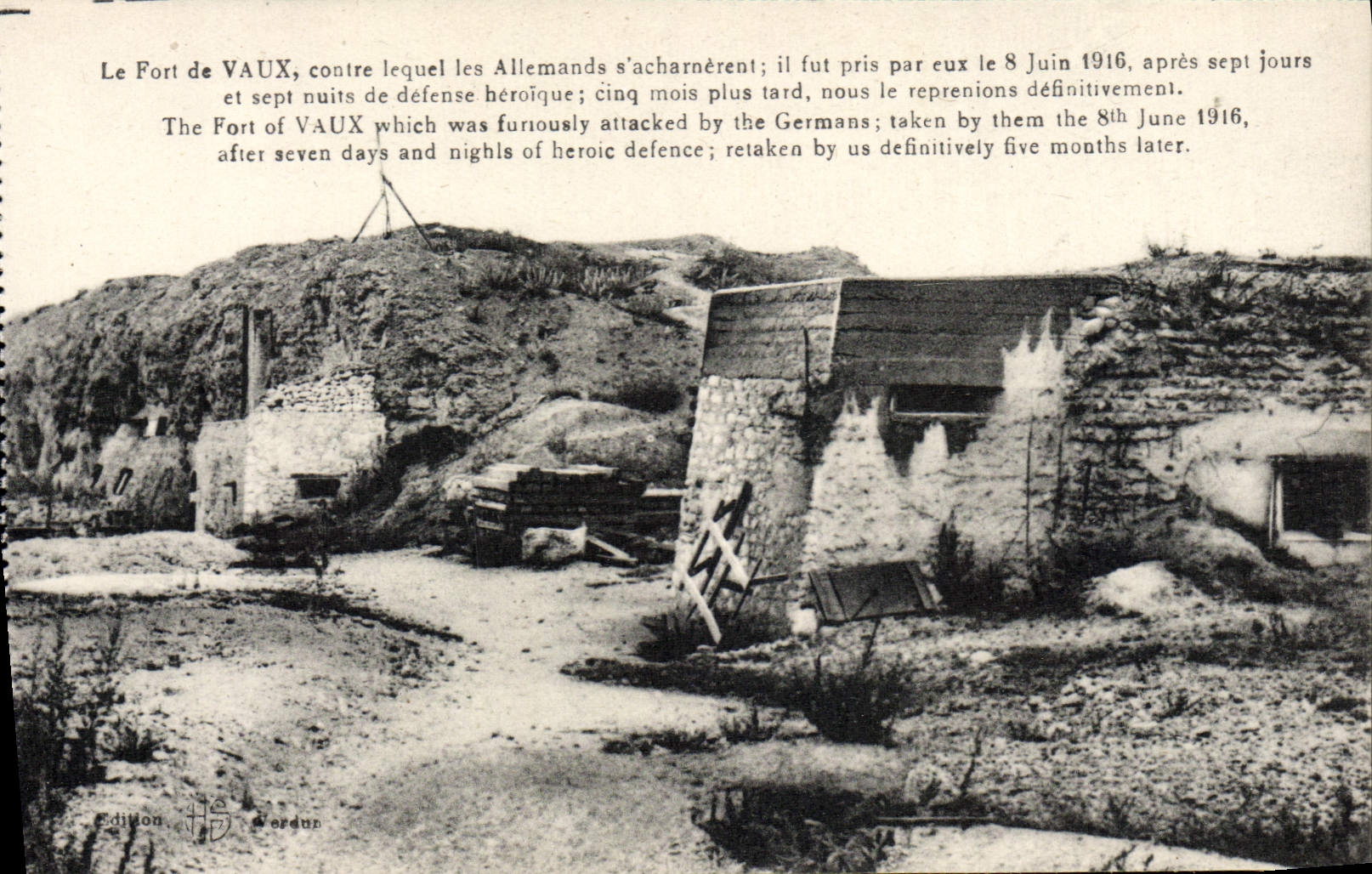 VINTAGE POSTCARD Fort de Vaux Militaria