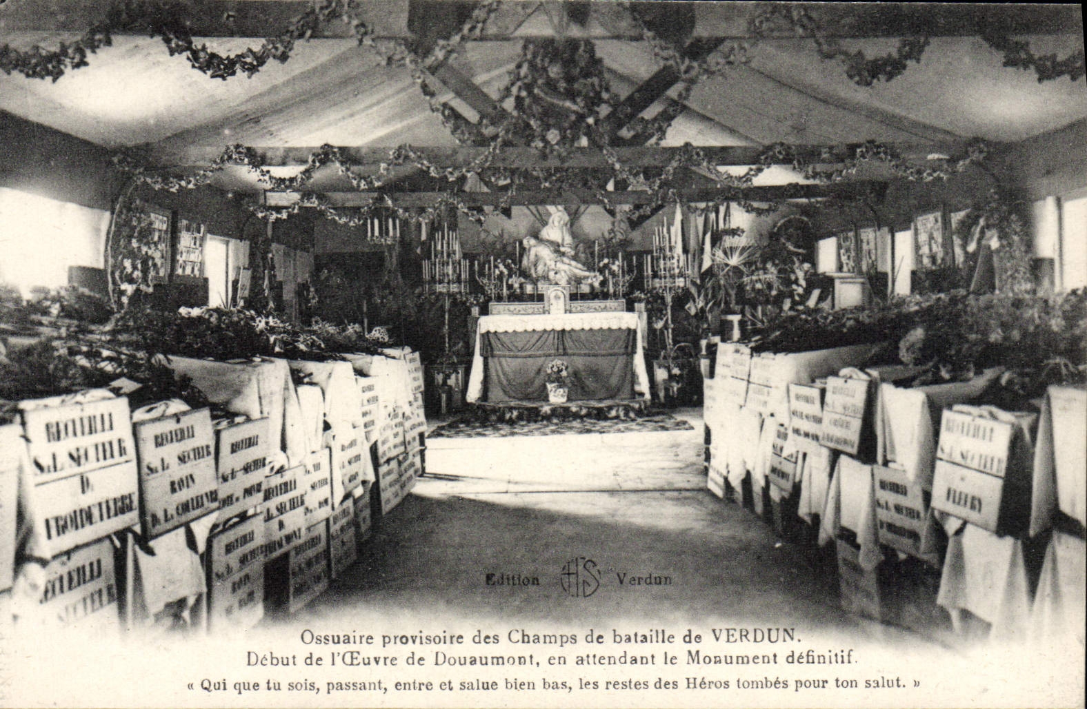 VINTAGE POSTCARD Provisional Verdun Ossuary Militaria