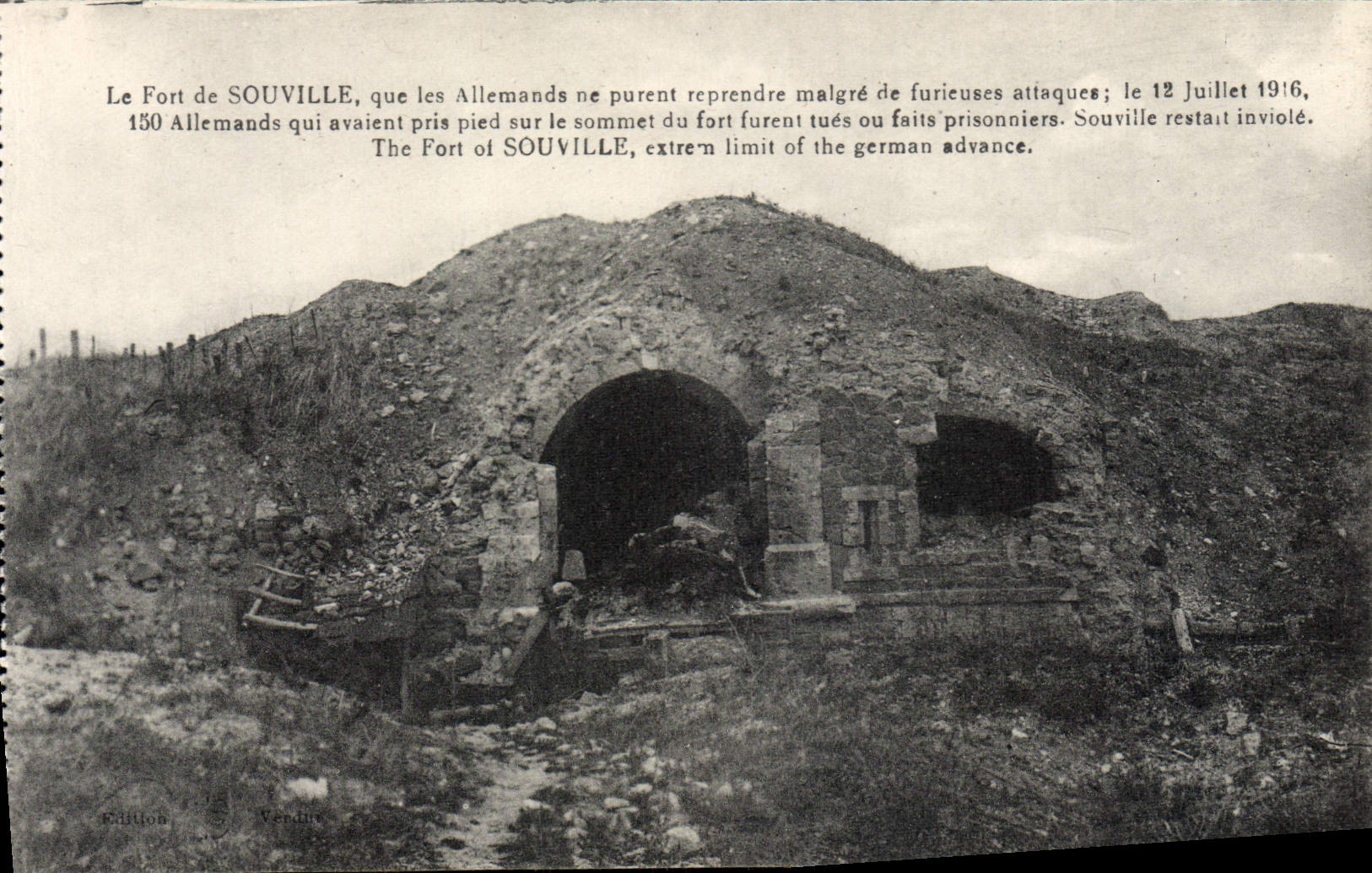 VINTAGE POSTCARD the Fort De Souville Militaria