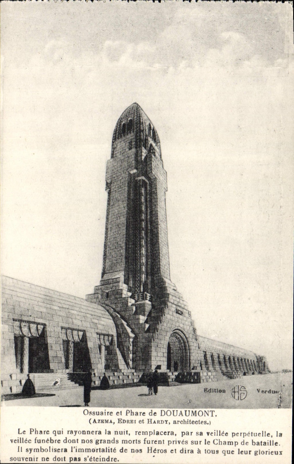 VINTAGE POSTCARD Douaumont Ossuary be Militaria Lighthouse