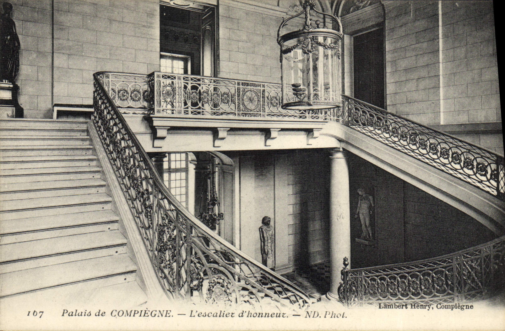 VINTAGE POSTCARD Compiegne the Main staircase