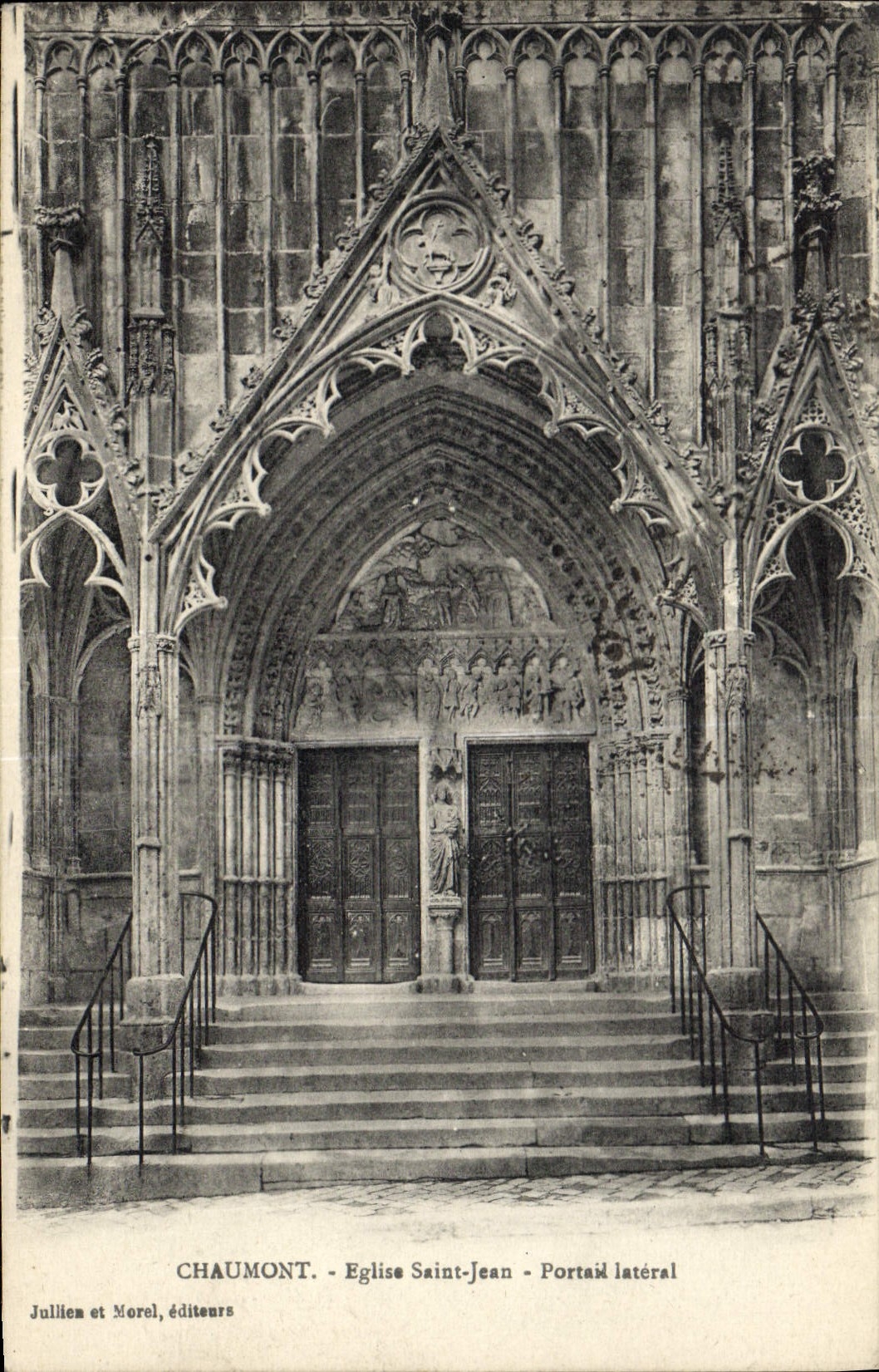 VINTAGE POSTCARD Chaumont Church Saint Jean Iateral Gate