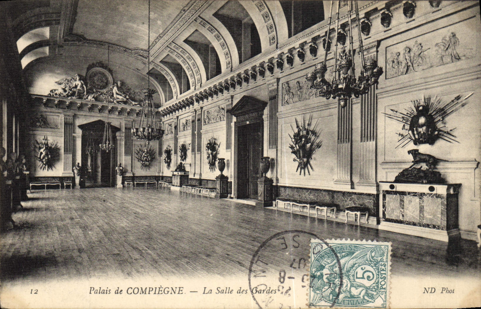 VINTAGE POSTCARD Palate Of Compiegne the room of the guards