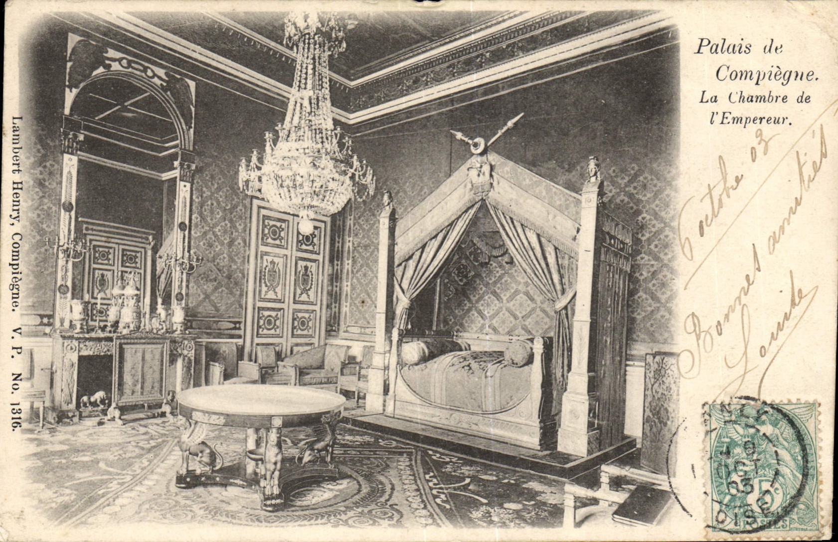 CPA Palais De Compiegne La chambre de l'empereur