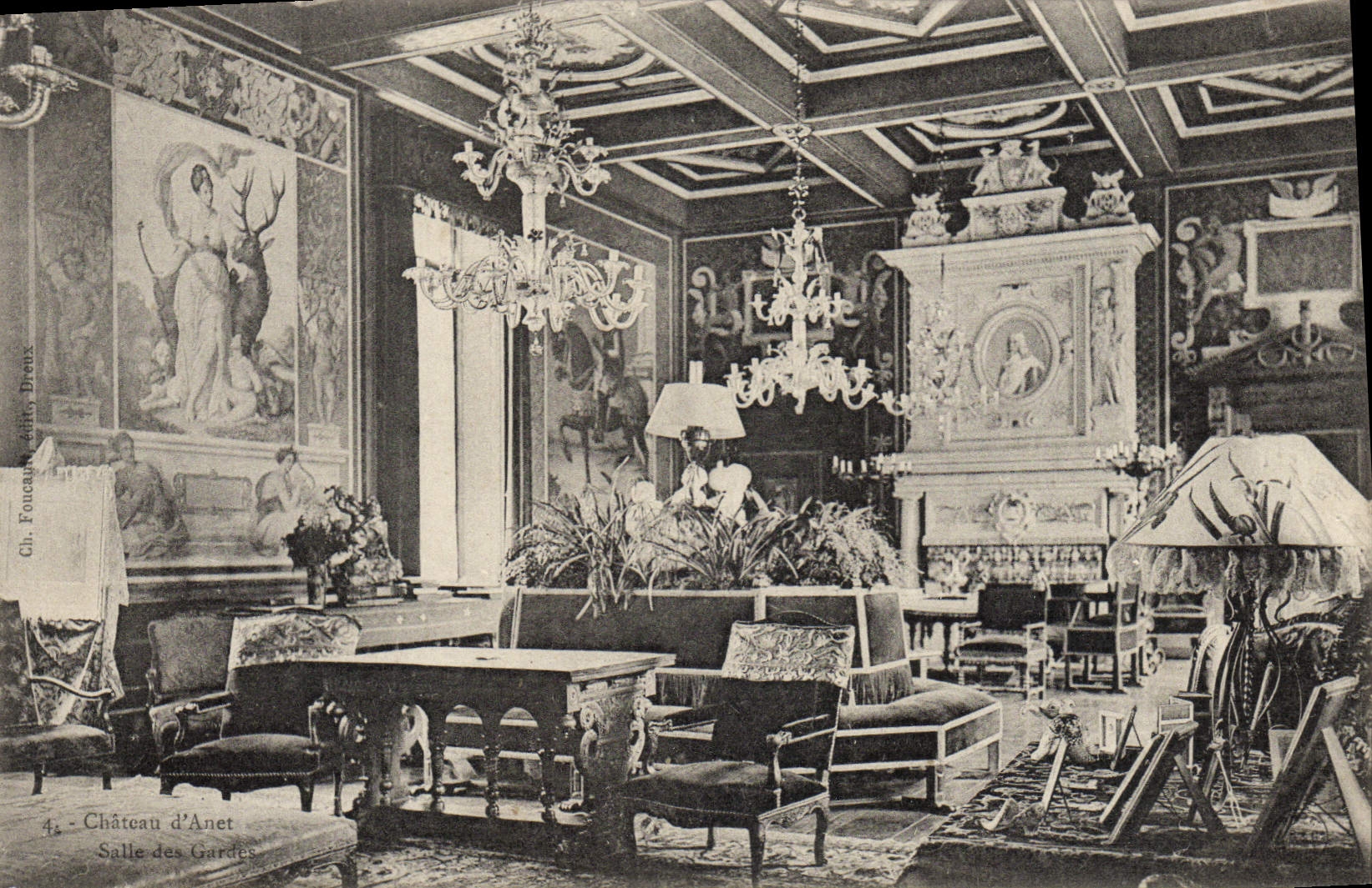 Sitio de D Anet del castillo de Dreux de la POSTAL de la VENDIMIA de los protectores