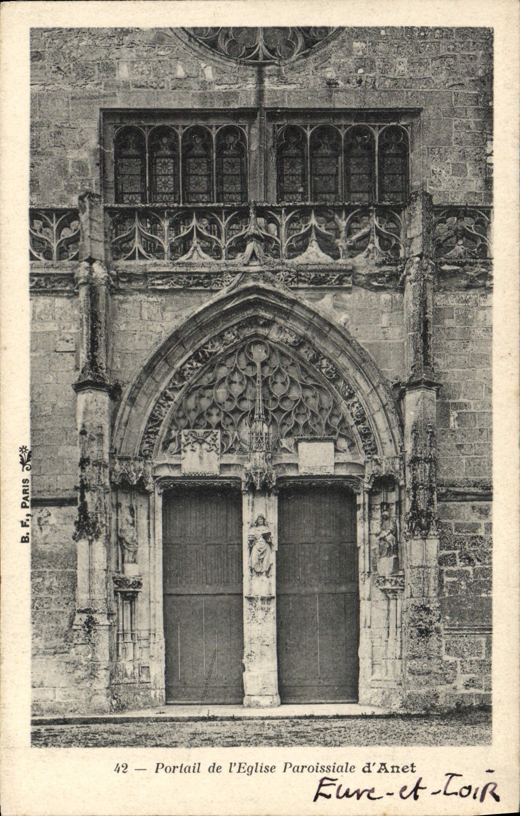 CPA Portail De l'Eglise Paroissiale D'Anet