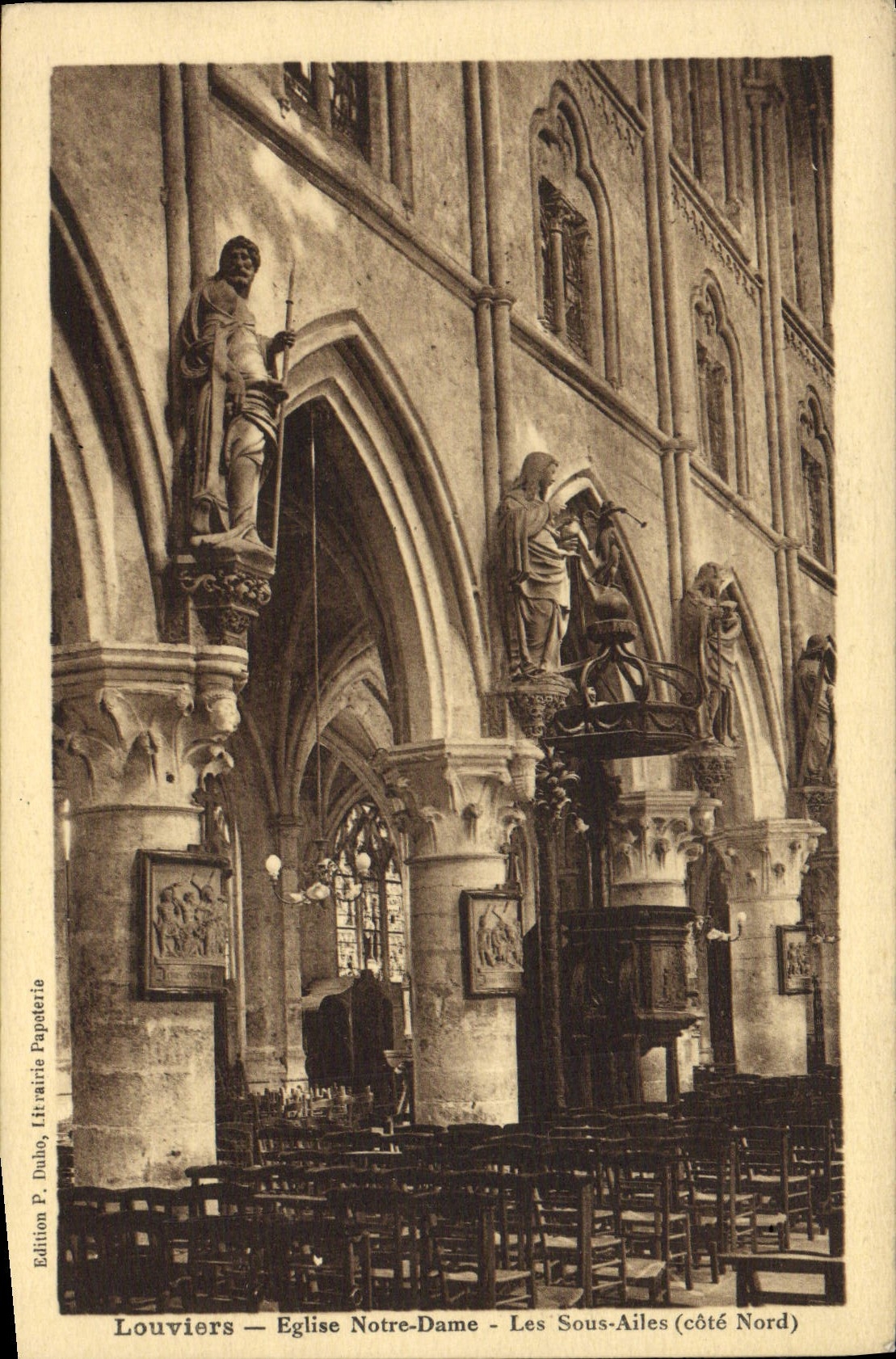 VINTAGE POSTCARD Louviers Notre Dame Church Under Wings