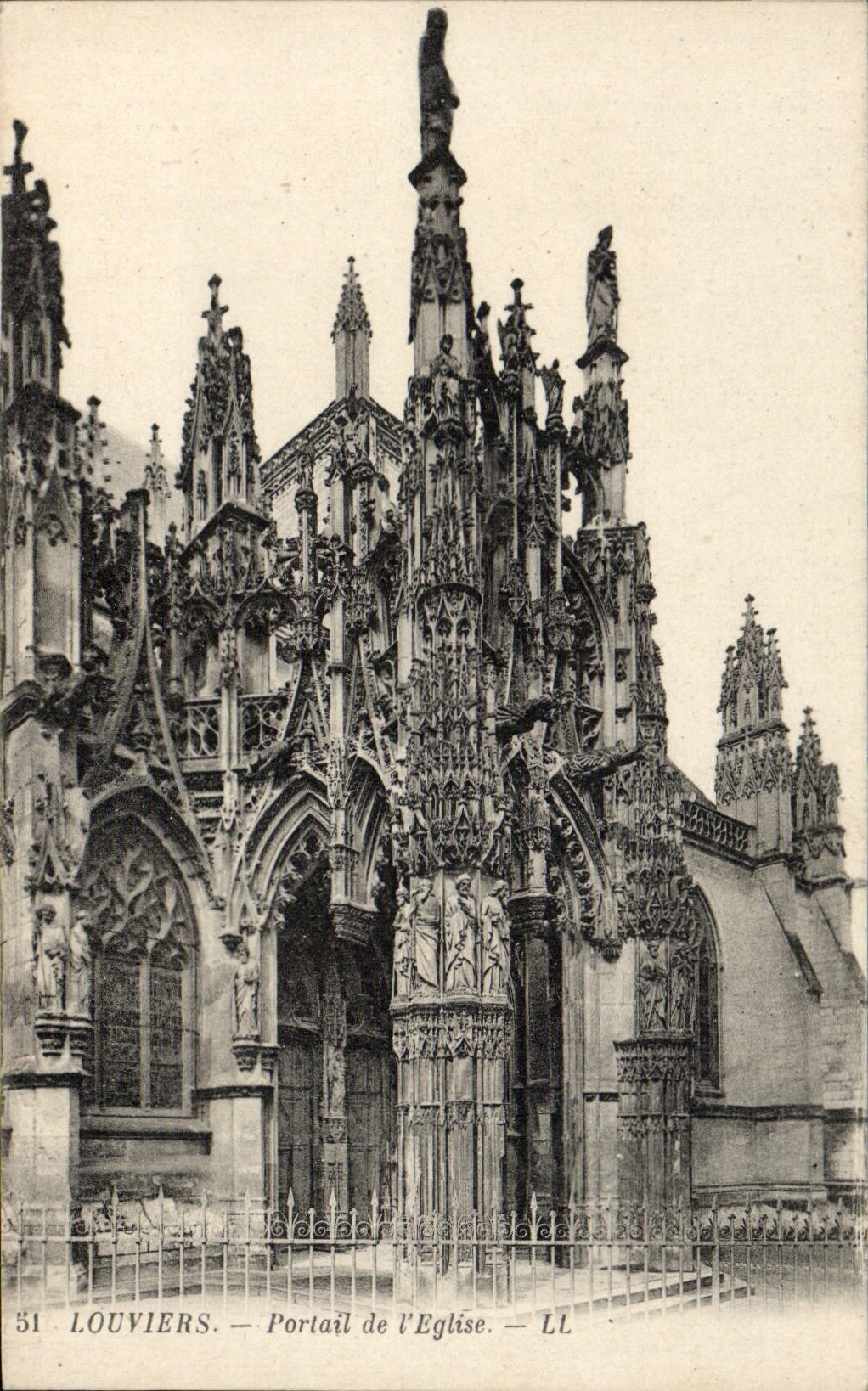 VINTAGE POSTCARD Louviers Gate Of the Church