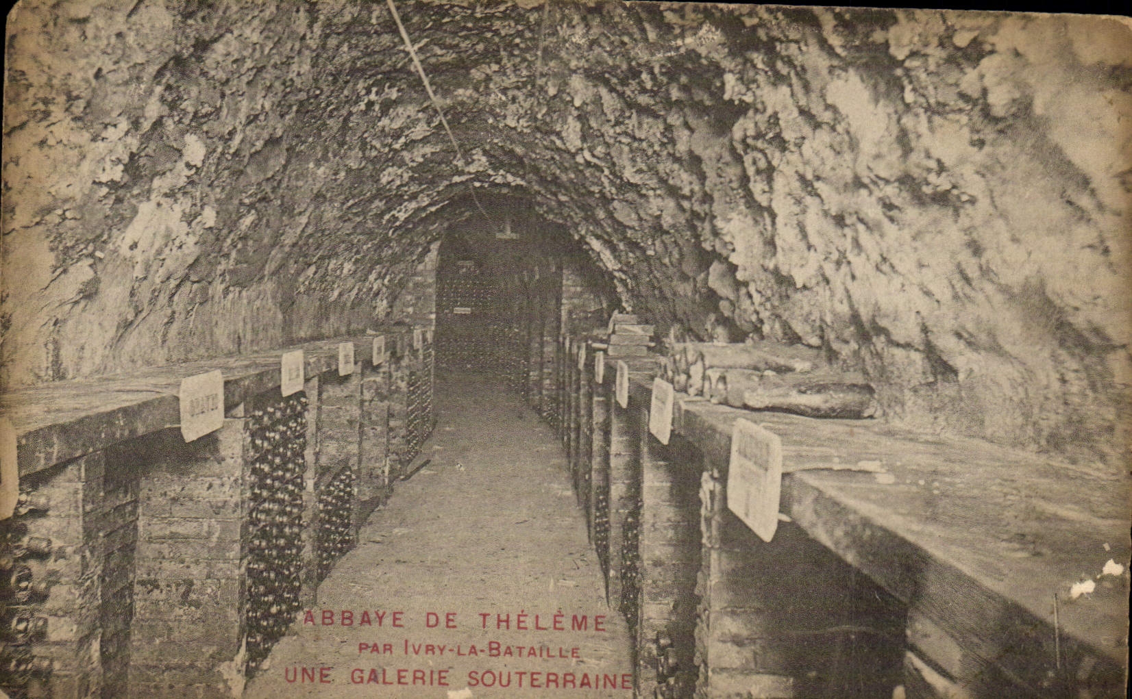 VINTAGE POSTCARD Abbey De Theleme By Ivry the Battle an underground gallery