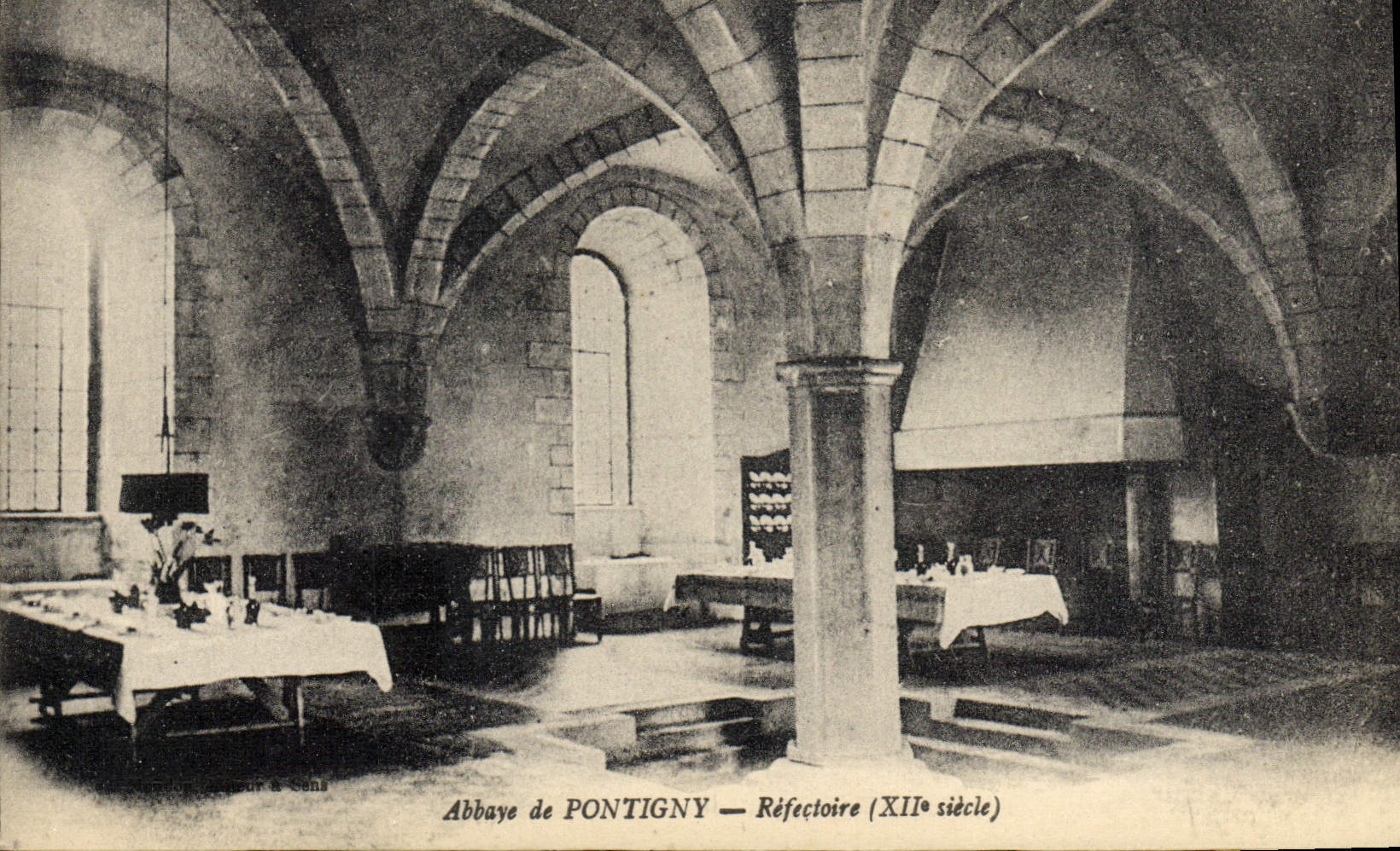 VINTAGE POSTCARD Abbey De Pontigny Refectory