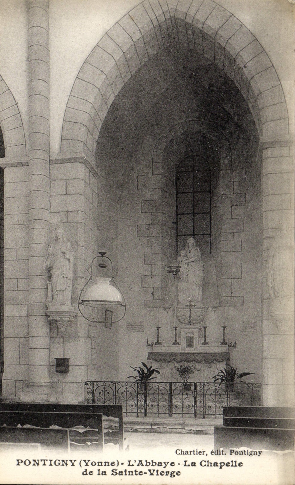 VINTAGE POSTCARD Pontigny the Abbey La Chapelle of Blessed Virgin
