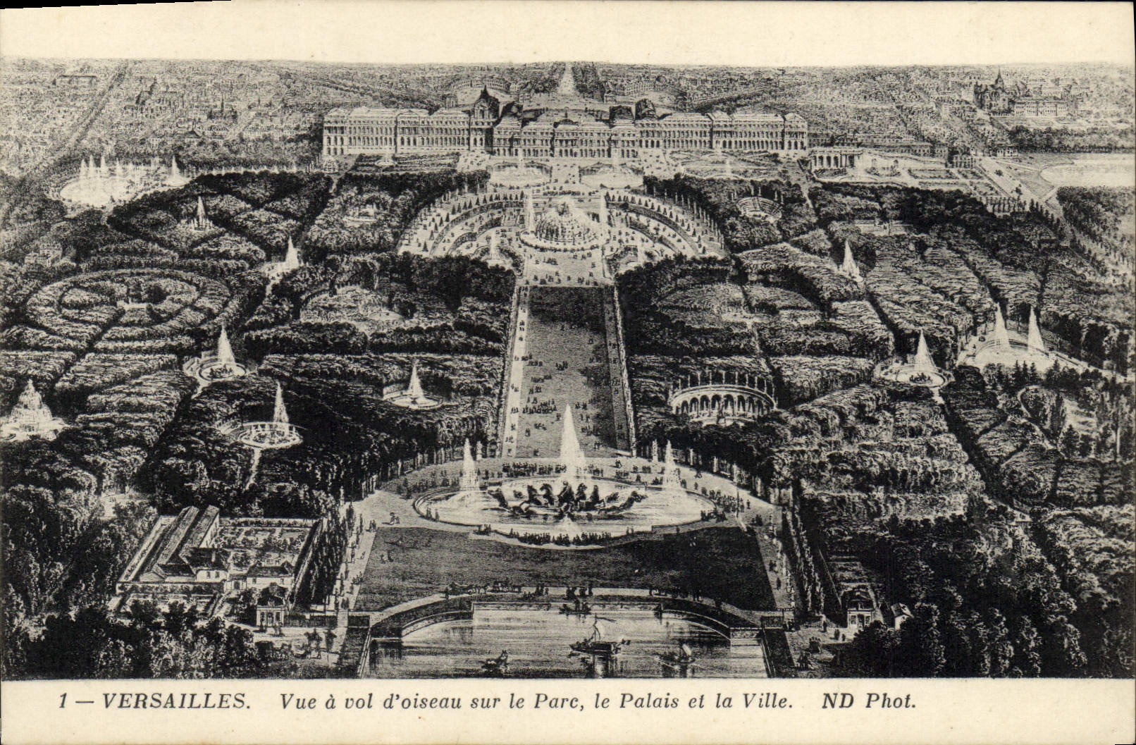 La POSTAL Versalles de la VENDIMIA vista como el cuervo vuela en el parque el paladar y la ciudad