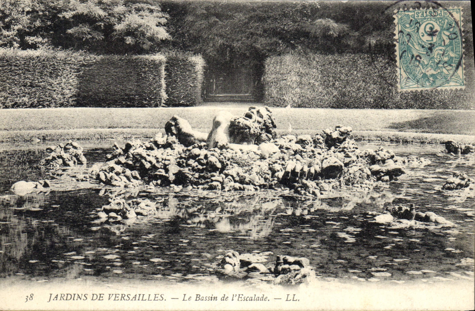 POSTAL Versalles de la VENDIMIA el lavabo de subir