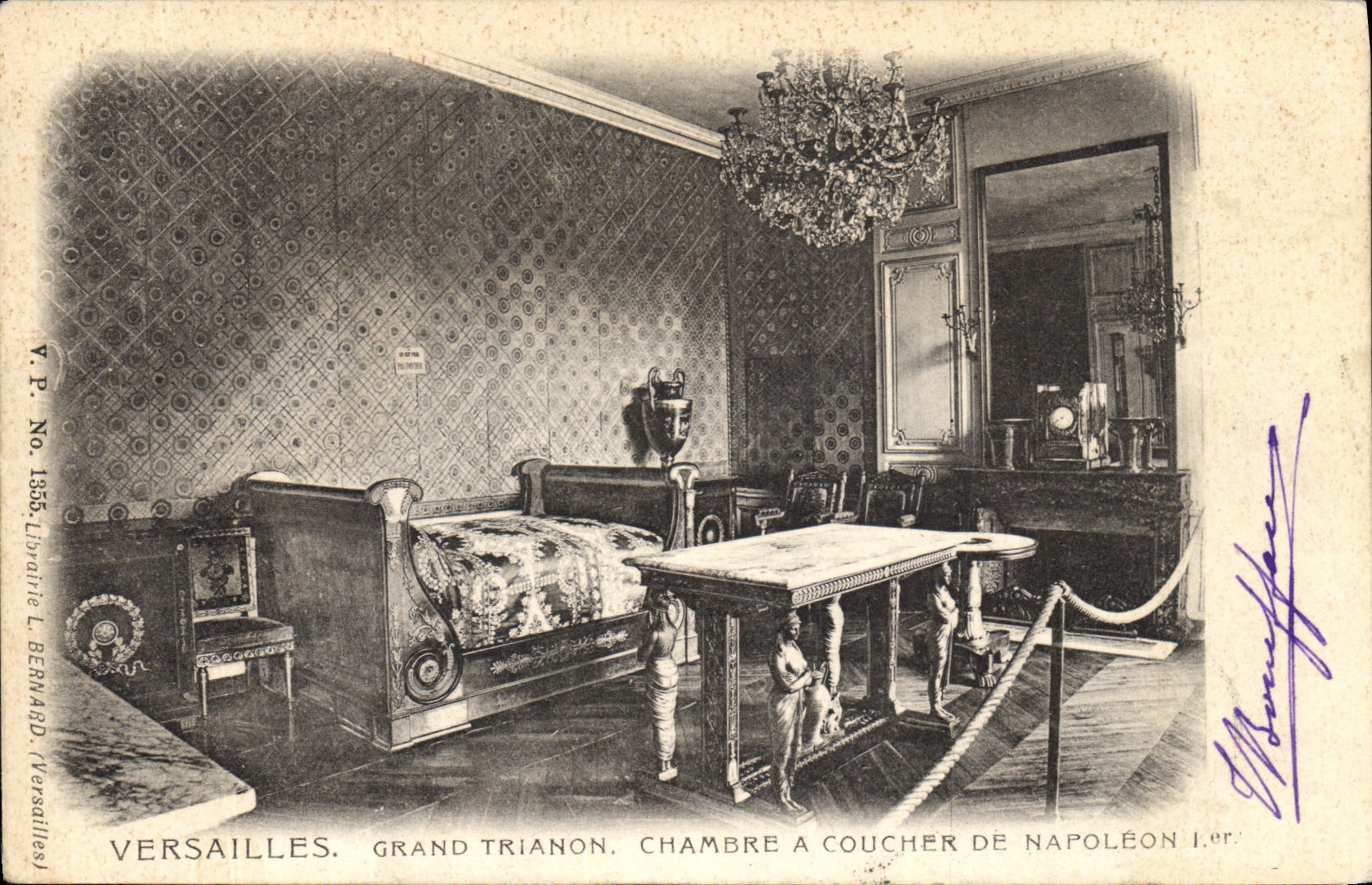 Sitio grande de Versalles Trianon de la POSTAL de la VENDIMIA de ser dormido de Napoleon 1r