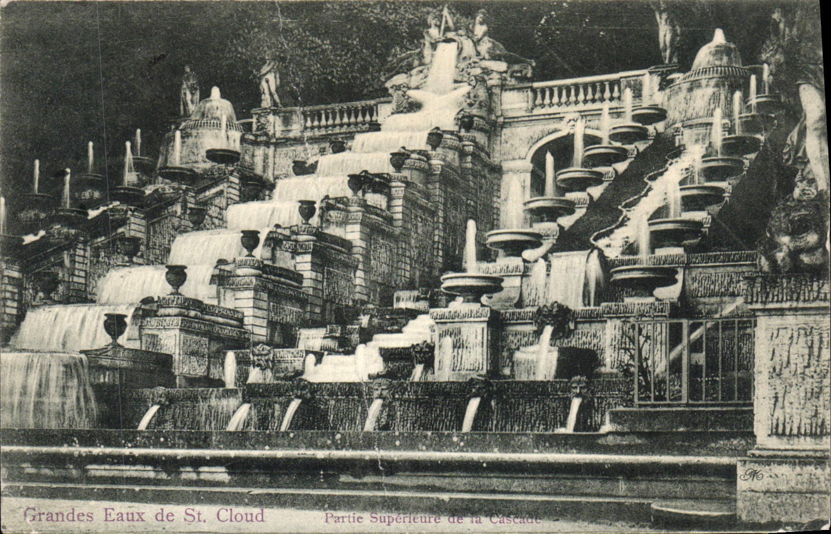 CPA Grandes Eaux De St Cloud Partie superieure de la cascade