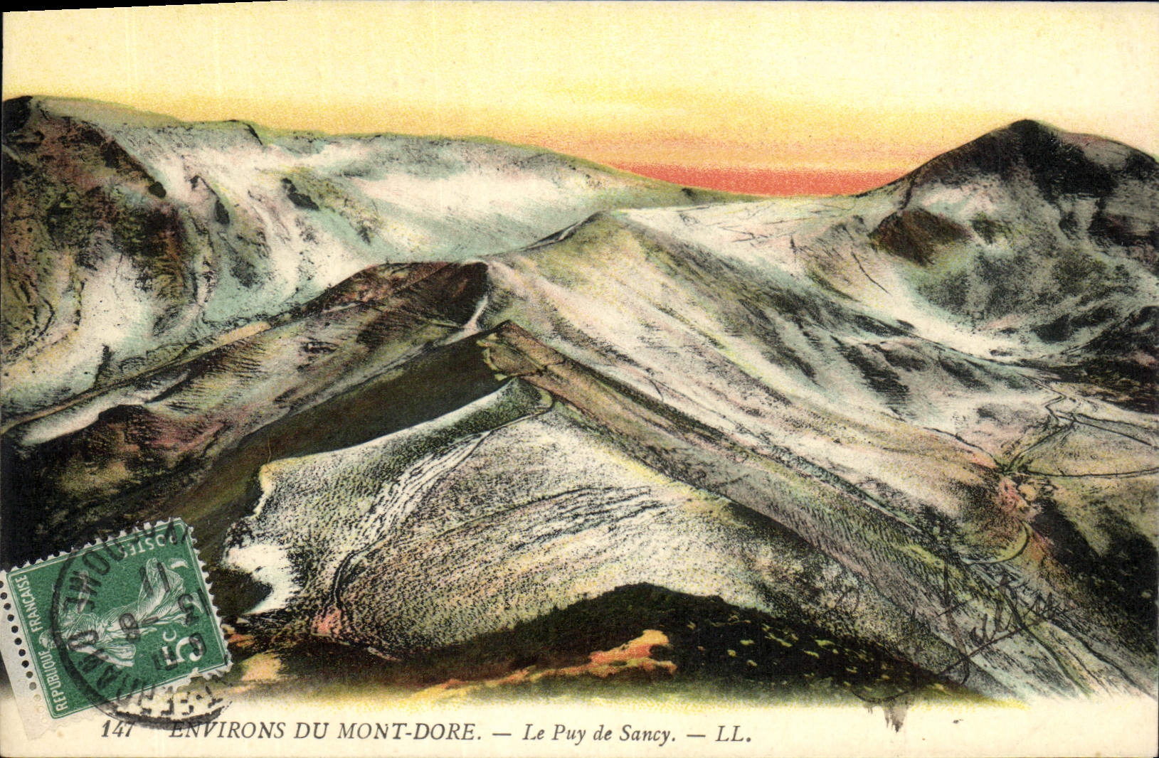 VINTAGE POSTCARD Environs Of the Mount Gilds Puy De Sancy