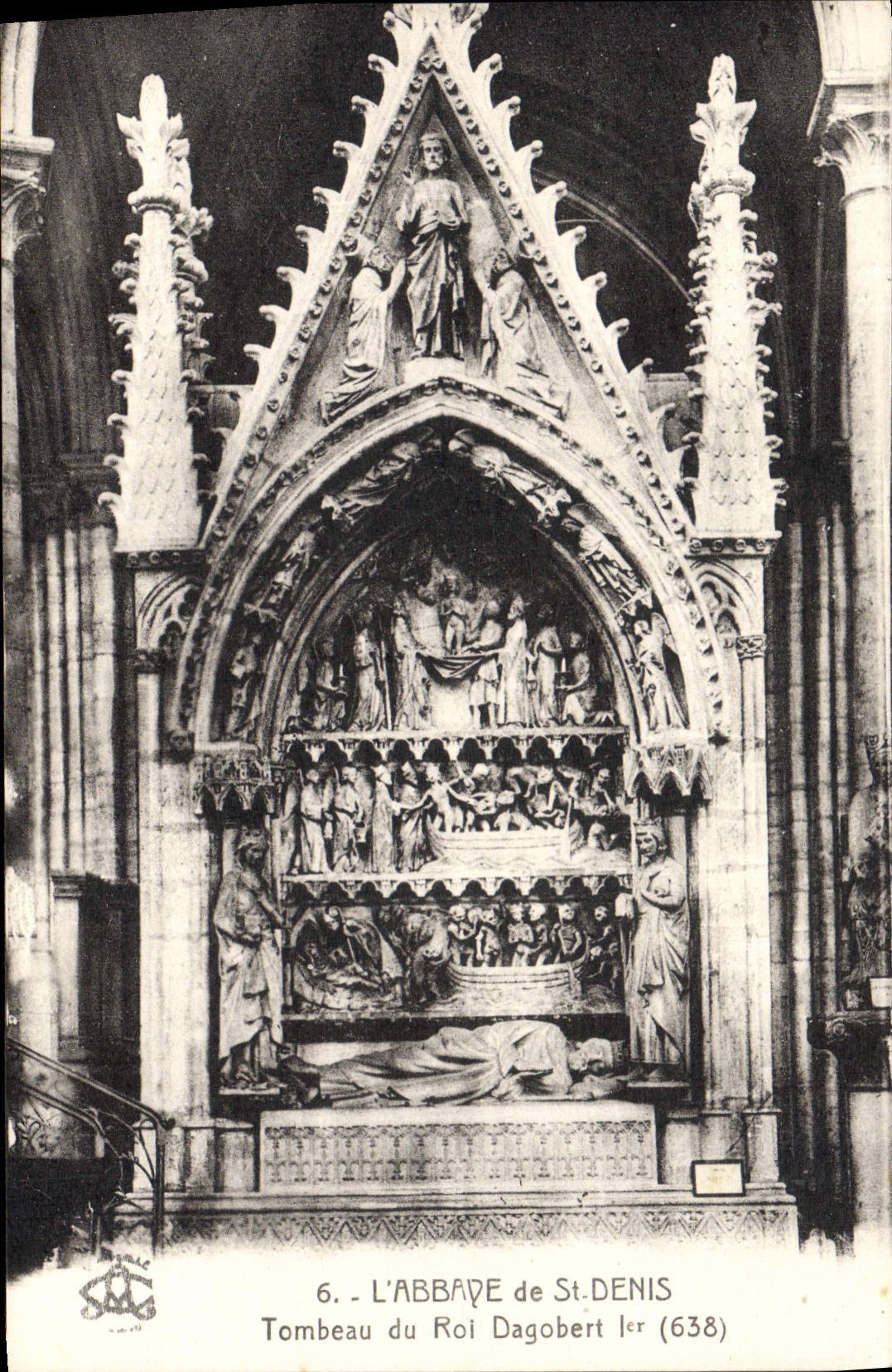 VINTAGE POSTCARD the Abbey Of St Denis Tomb of king Dagobert 1st