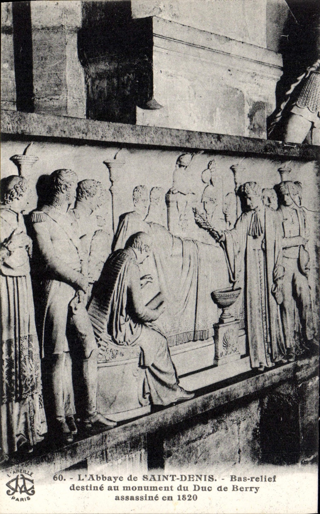 VINTAGE POSTCARD the Abbey Of St Denis Bas relief intends for the monument of the Duke of Berry