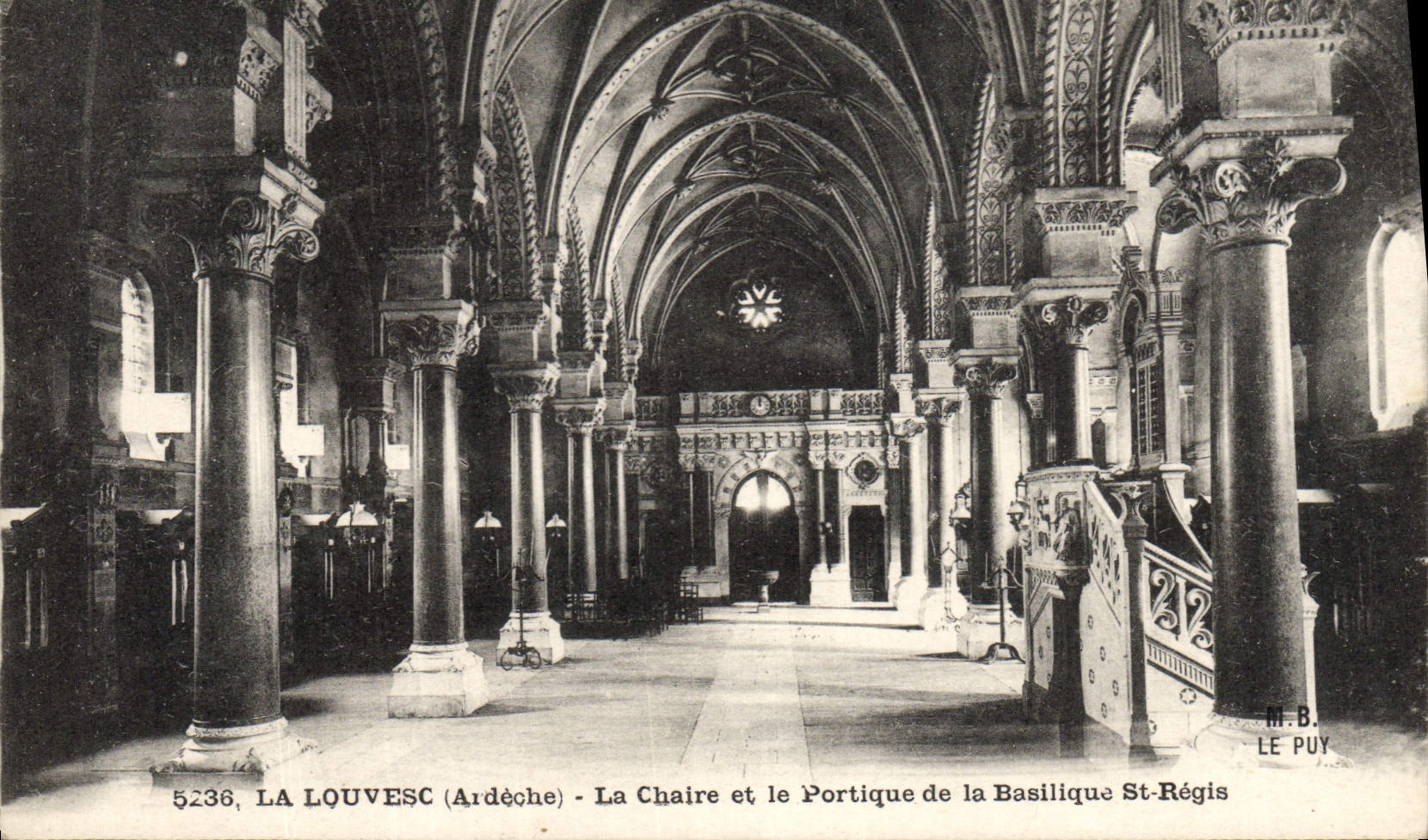 POSTAL Louvesc de la VENDIMIA el púlpito y el pórtico del St gobernado de la basílica