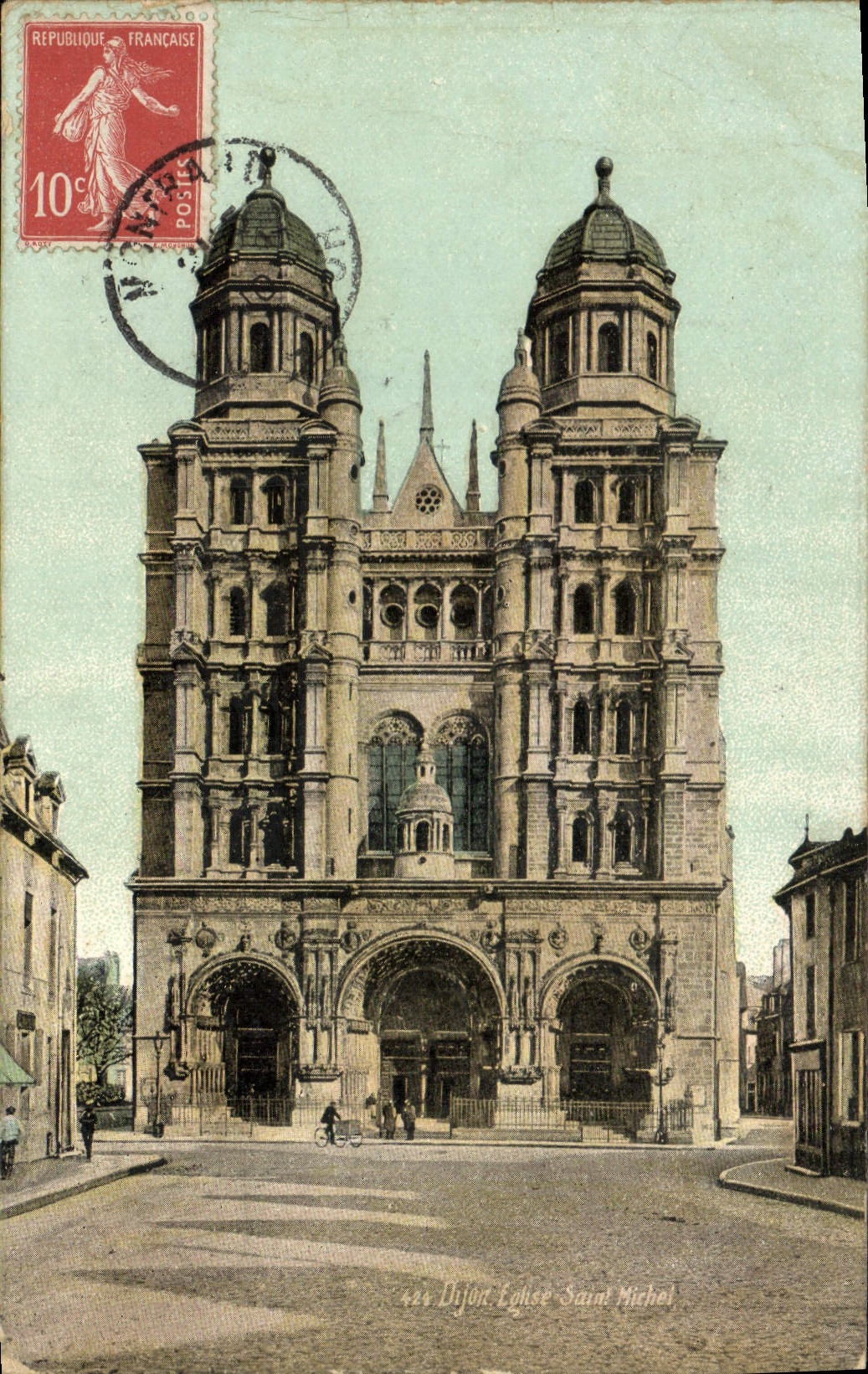 VINTAGE POSTCARD Dijon Church Saint Michel