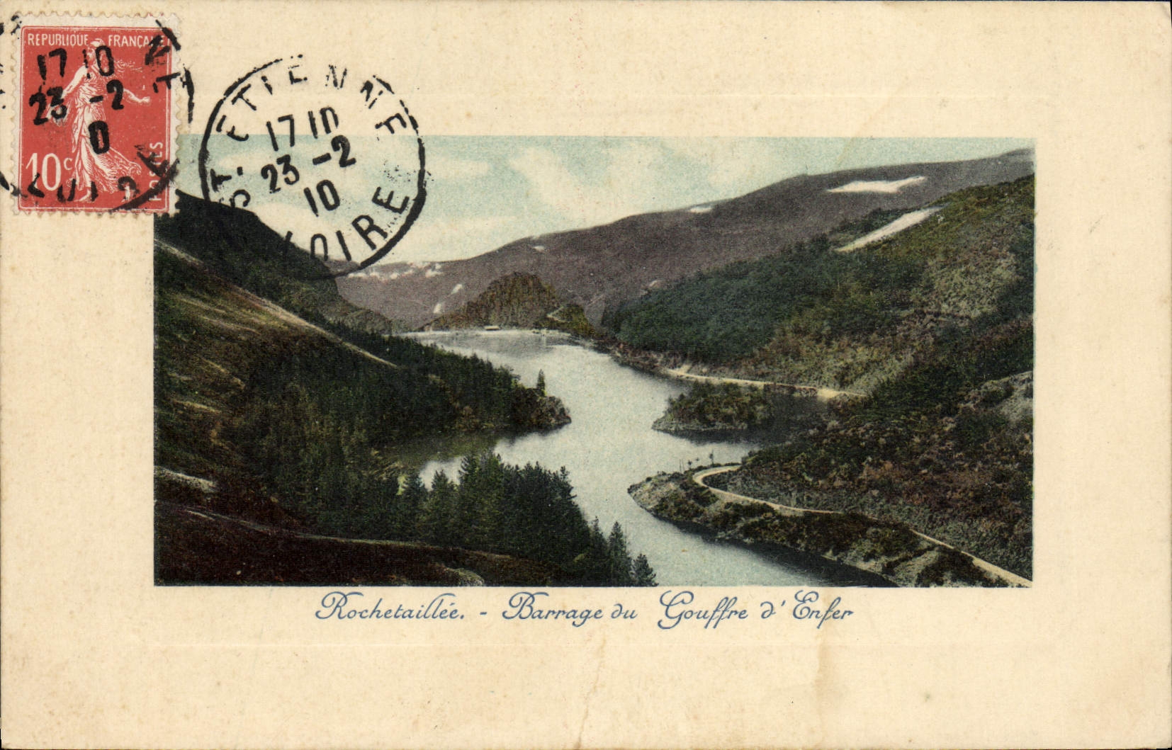 Detención de Rochetaillee de la POSTAL de la VENDIMIA del hoyo del infierno