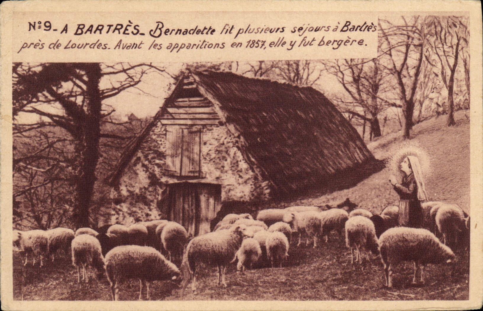 POSTAL Bartres Bernadette de la VENDIMIA Lourdes