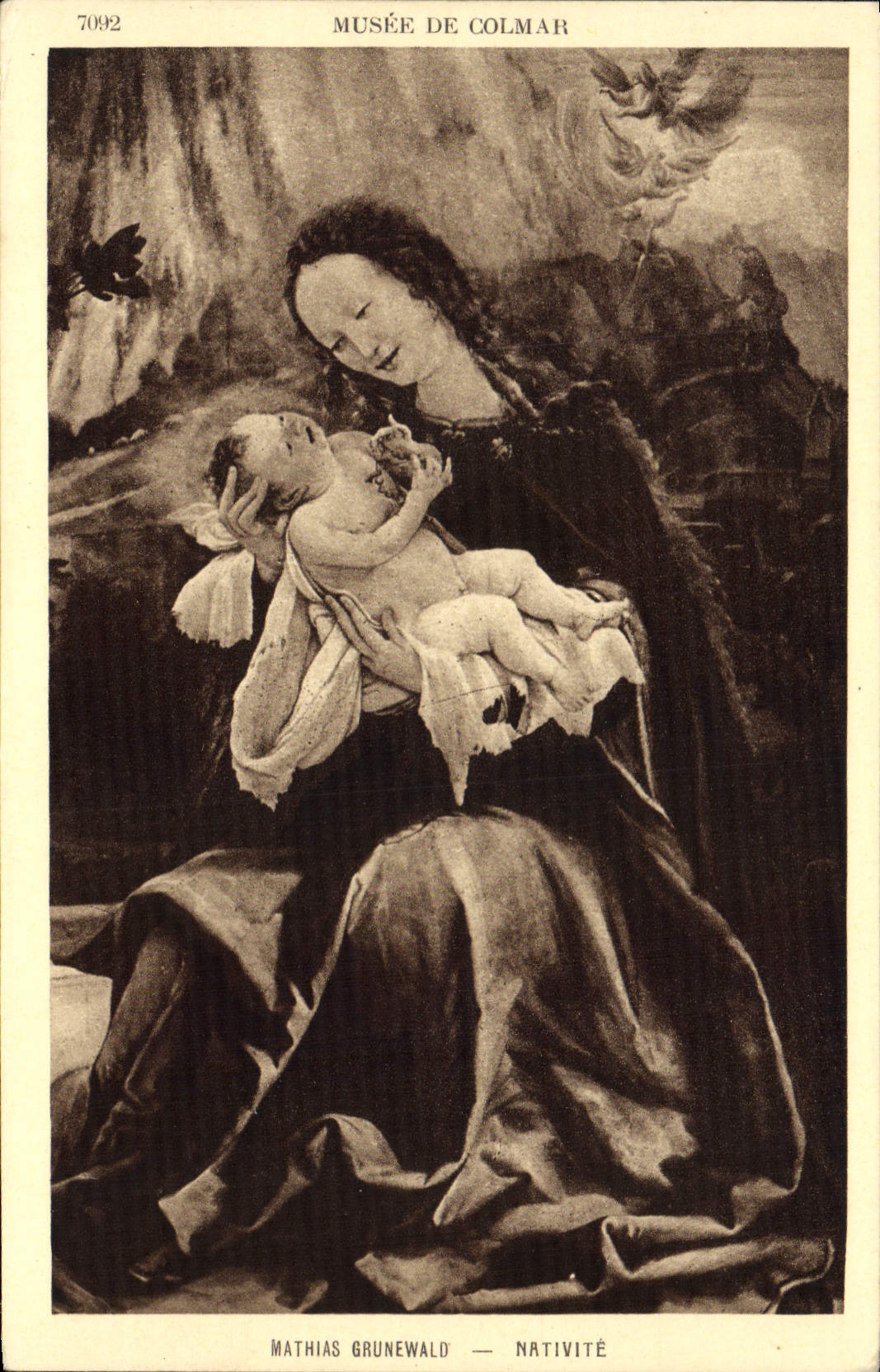 VINTAGE POSTCARD Museum Of Colmar Mathias Grunewald Nativity