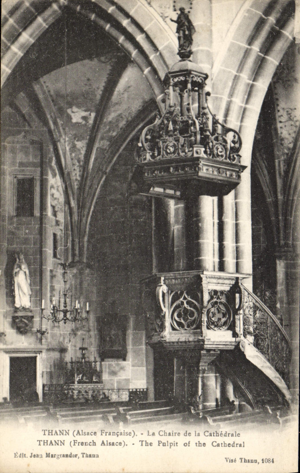 VINTAGE POSTCARD Thann the Pulpit Of the Cathedral