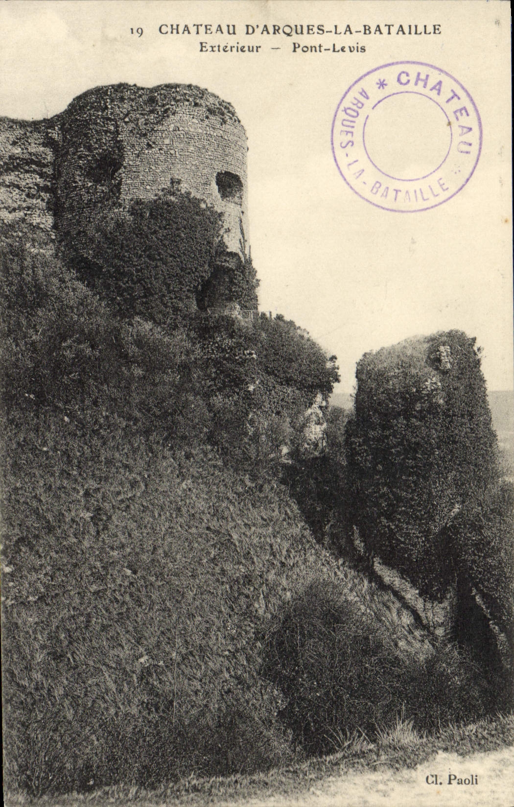 VINTAGE POSTCARD Castle Of Arch the Battle Outside Bridge levis