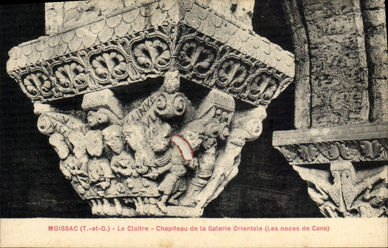 VINTAGE POSTCARD Moissac the Cloister Capital Of the Eastern Gallery weddings of Cena