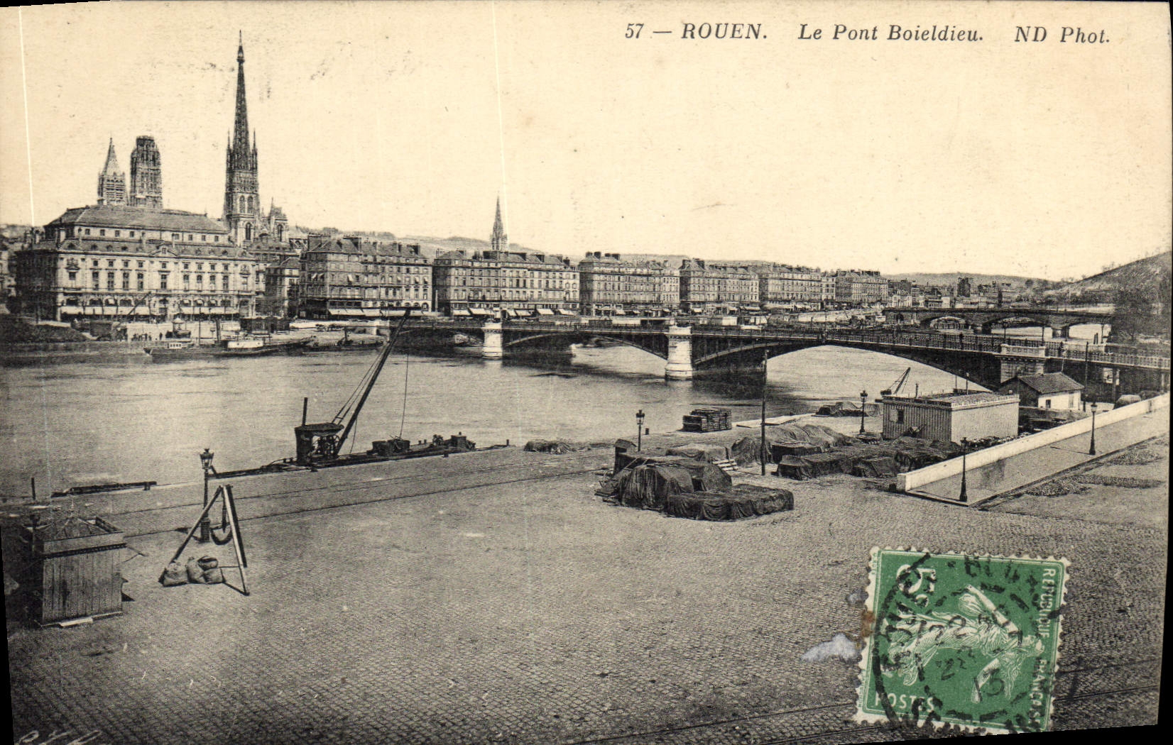 VINTAGE POSTCARD Rouen the Boieldieu Bridge