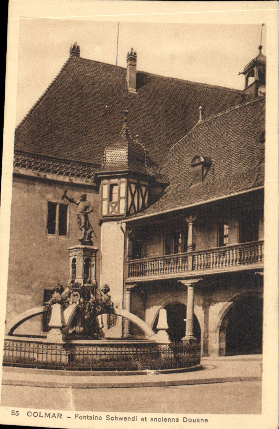 CPA Colmar Fontaine Schwendi Et Ancienne Douane