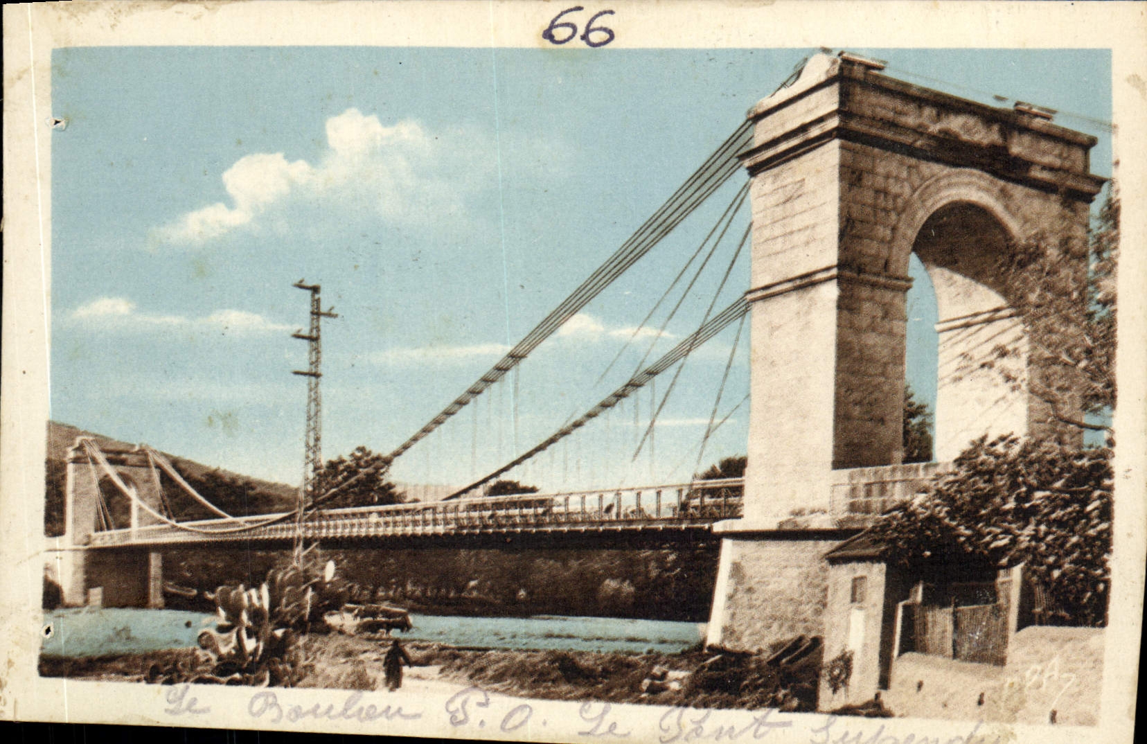 VINTAGE POSTCARD the Birch the suspended bridge
