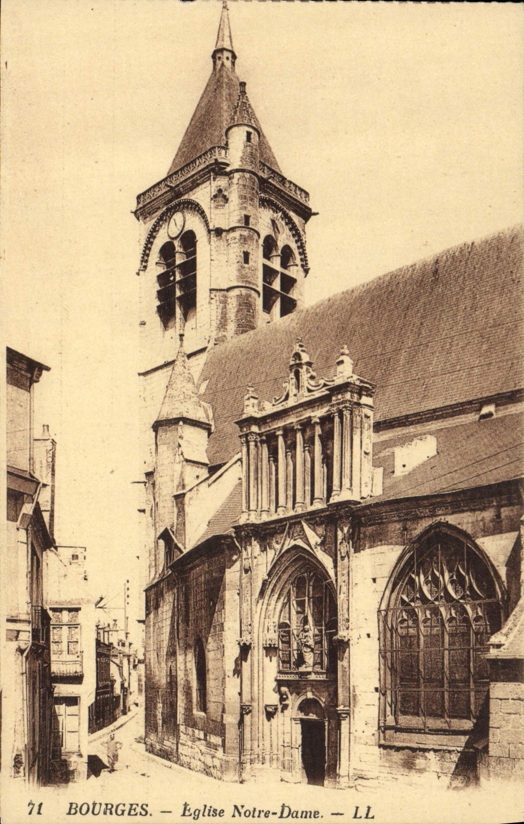 VINTAGE POSTCARD Bourges Notre Dame Church