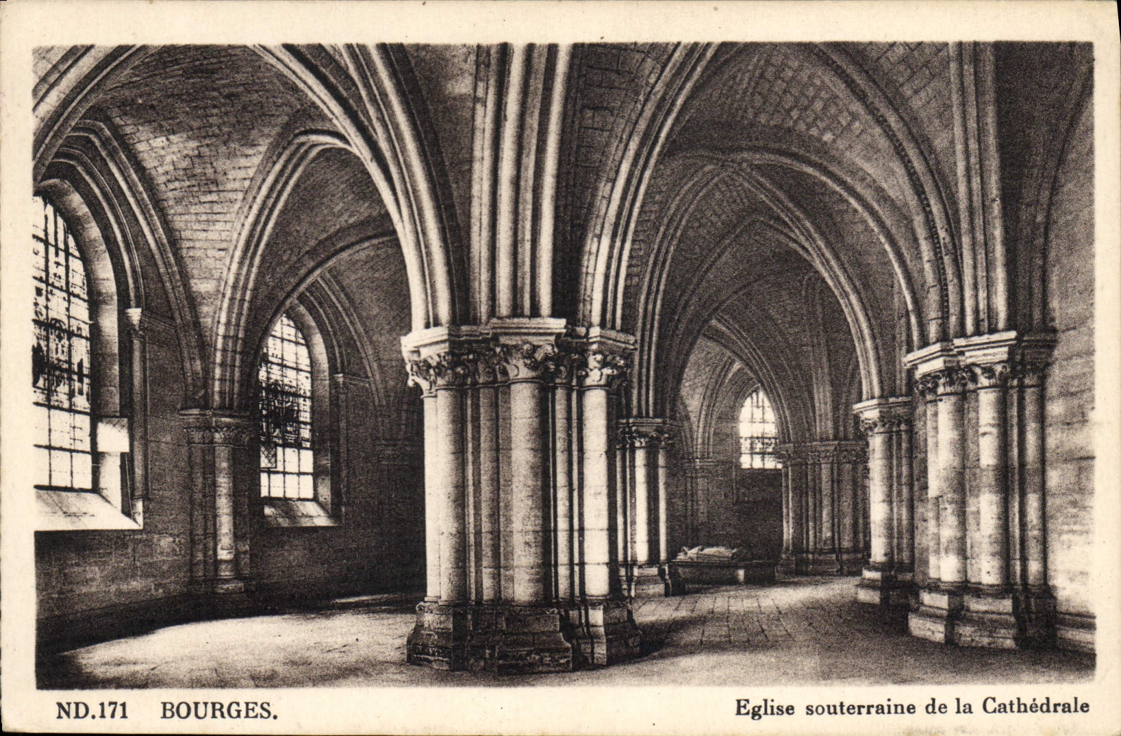 VINTAGE POSTCARD Bourges Underground Church Of the Cathedral